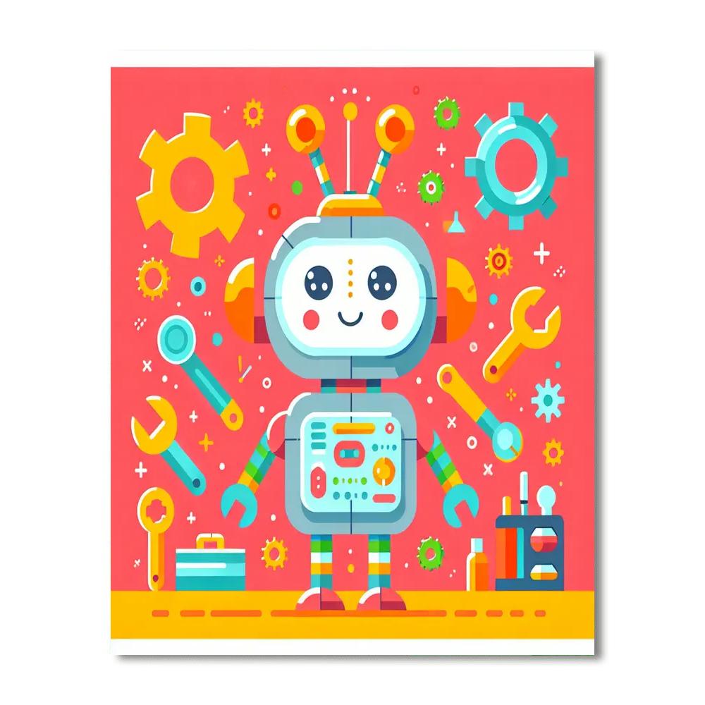 Funky Robot Funhouse Paint By Number