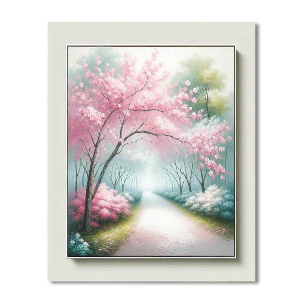 Radiant Cherry Blossom Path Numbered Painting Kits