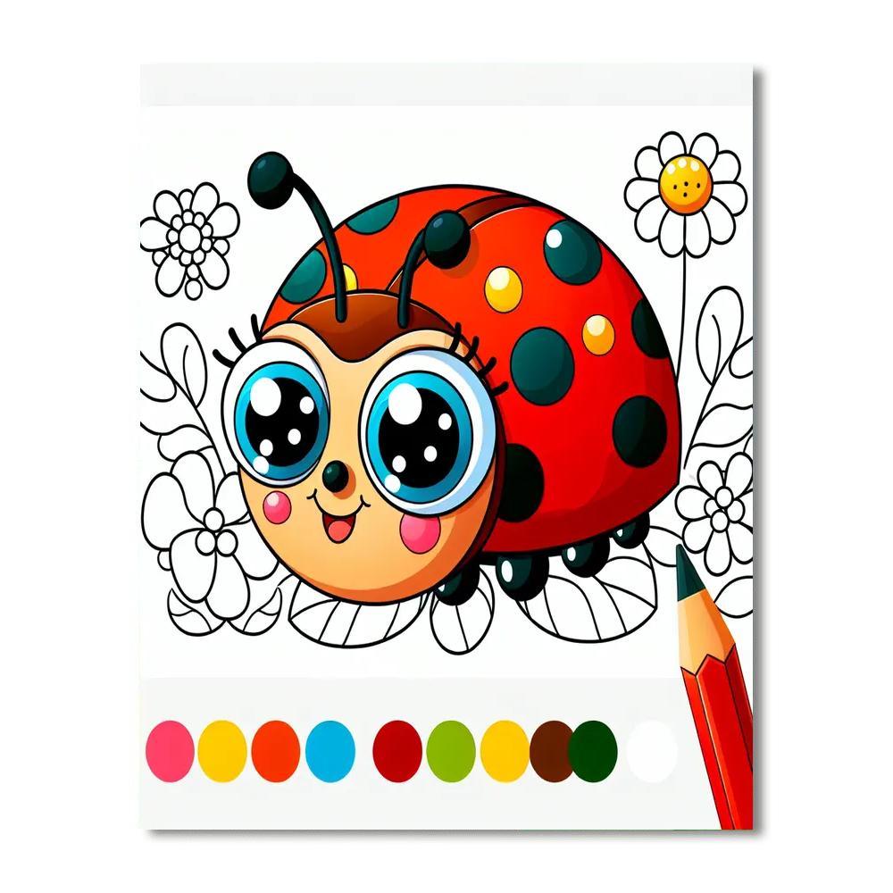 Bright Ladybug Paint By Numbers Kits