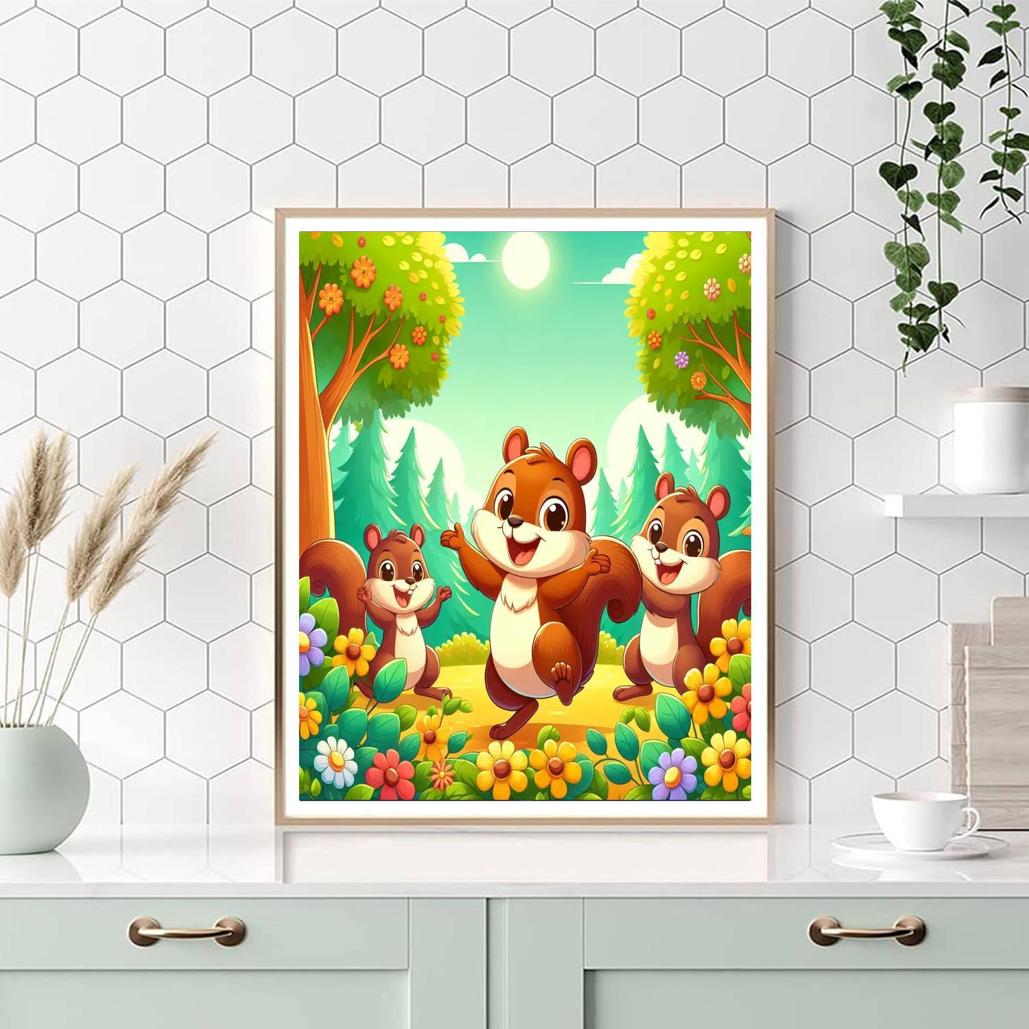 Sunshine Squirrels Numbered Painting Kits