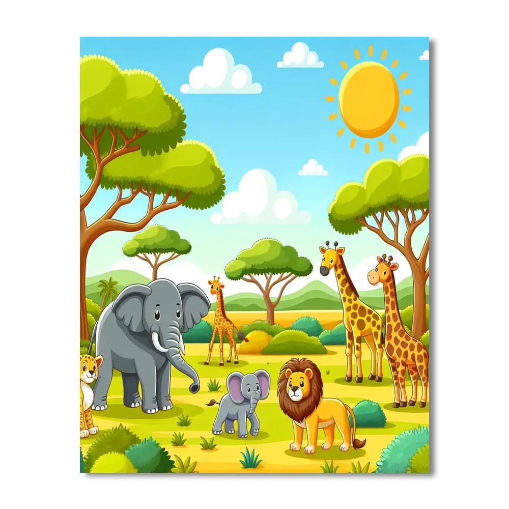 The Safari Expedition Painting Number Kit