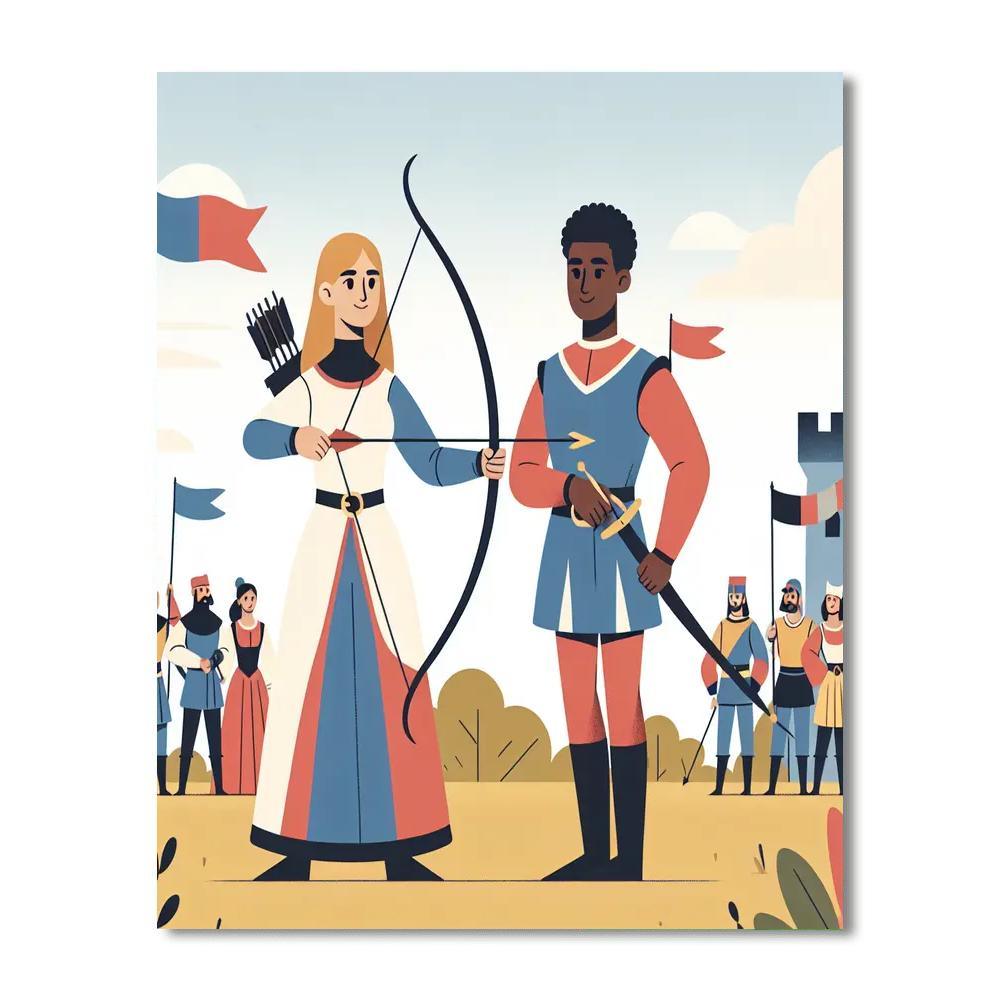 Medieval Tournament Games Painting Number Kit