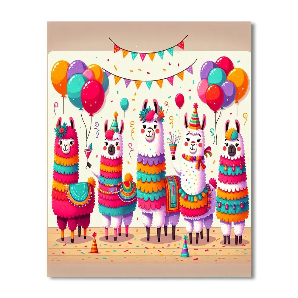 Lively Llama Celebration Painting By Numbers Kit
