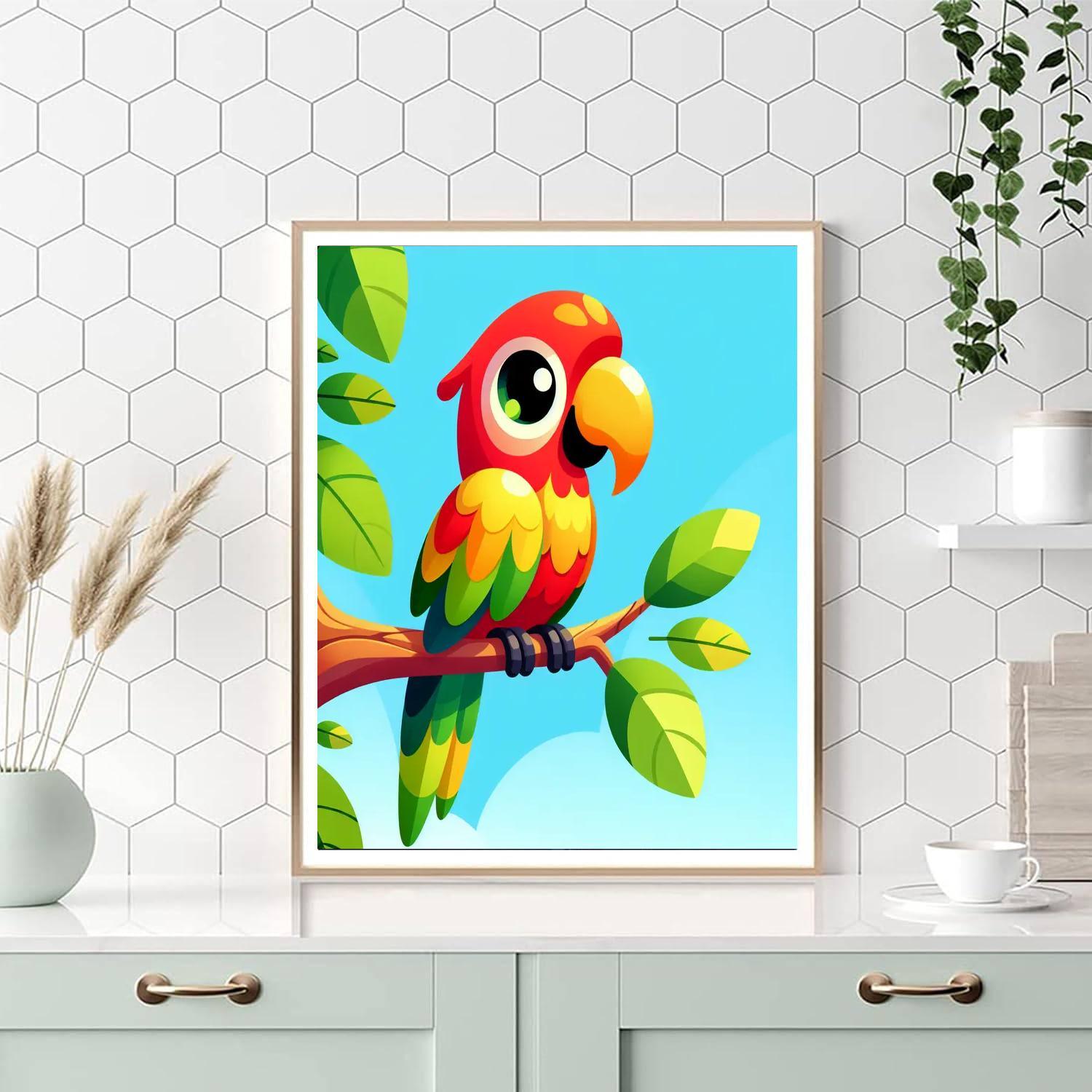 Brightly Colored Parrot Paint By Number