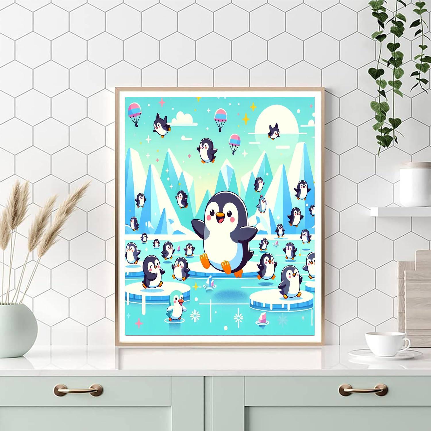 Silly Penguins Paint By Numbers Art