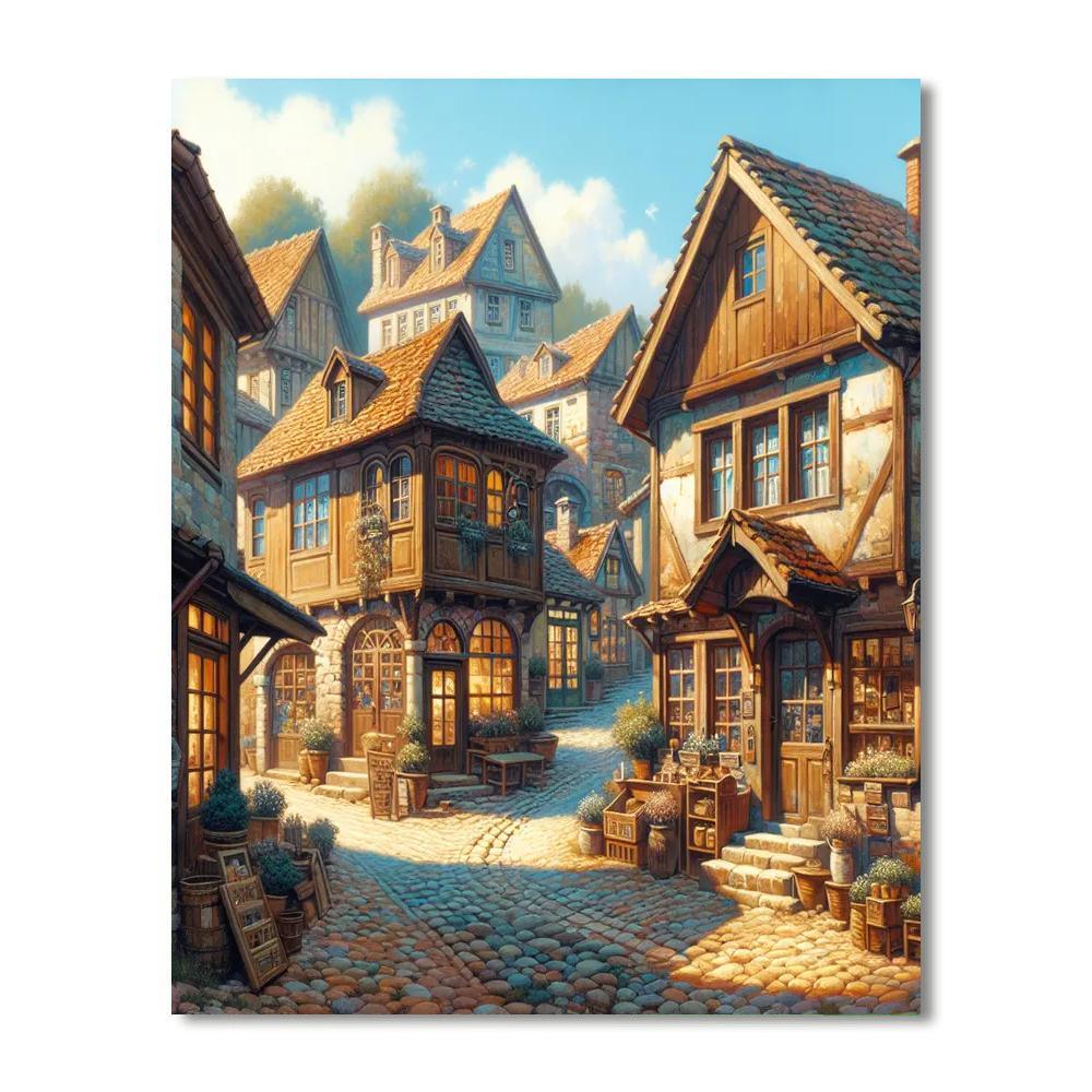 Charming Village Corner DIY Paint By Numbers