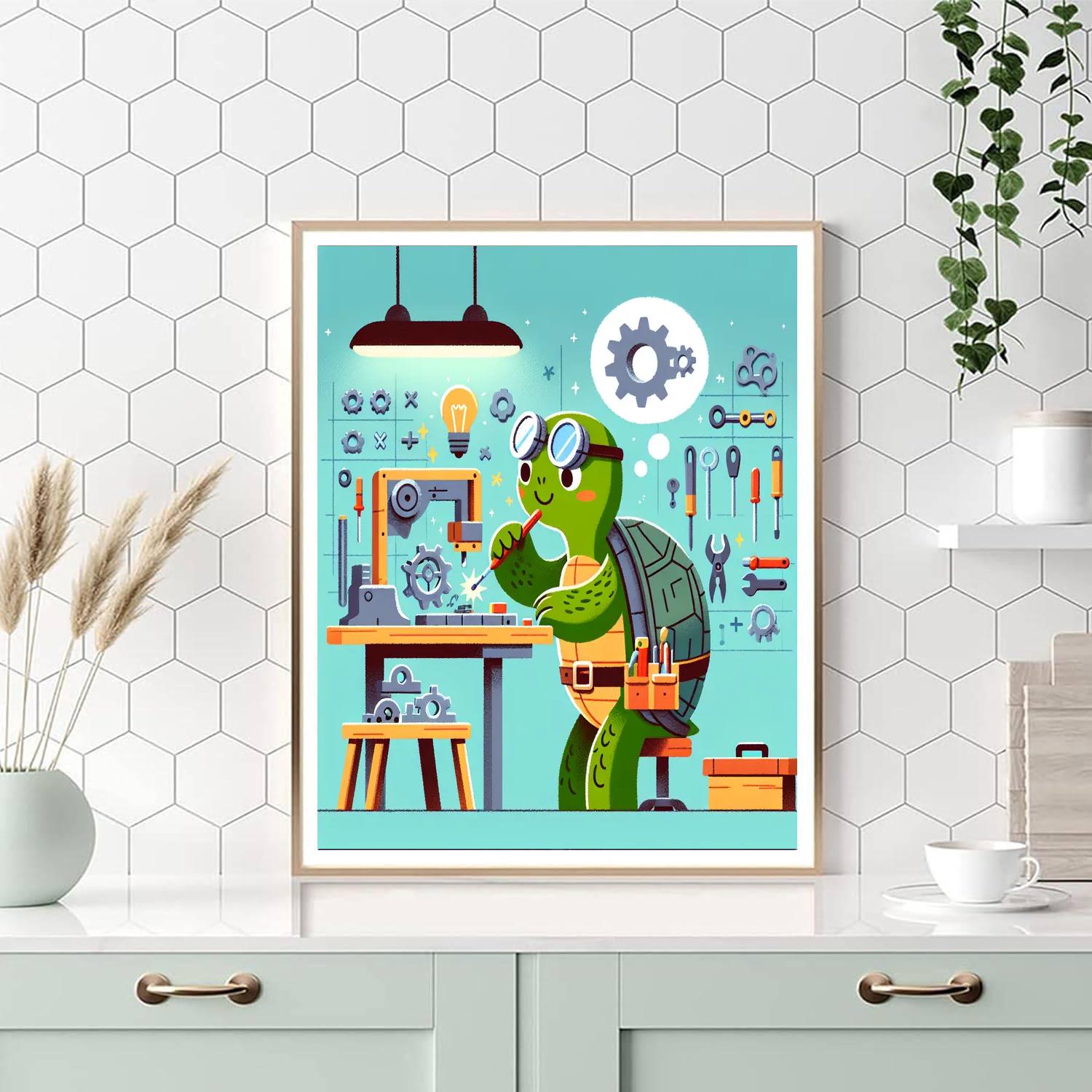 Inventive Engineer Turtle Number Painting