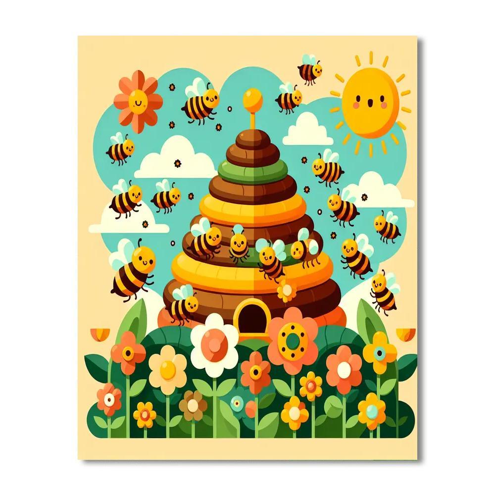 Buzzy Beehive Paint By Numbers Art