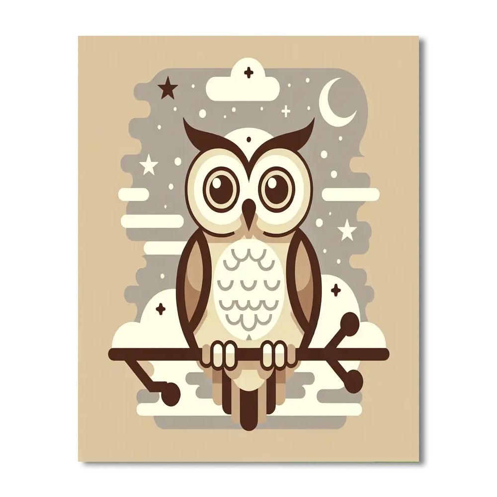 Mystic Owl's Starry Night Paint By Numbers Kits