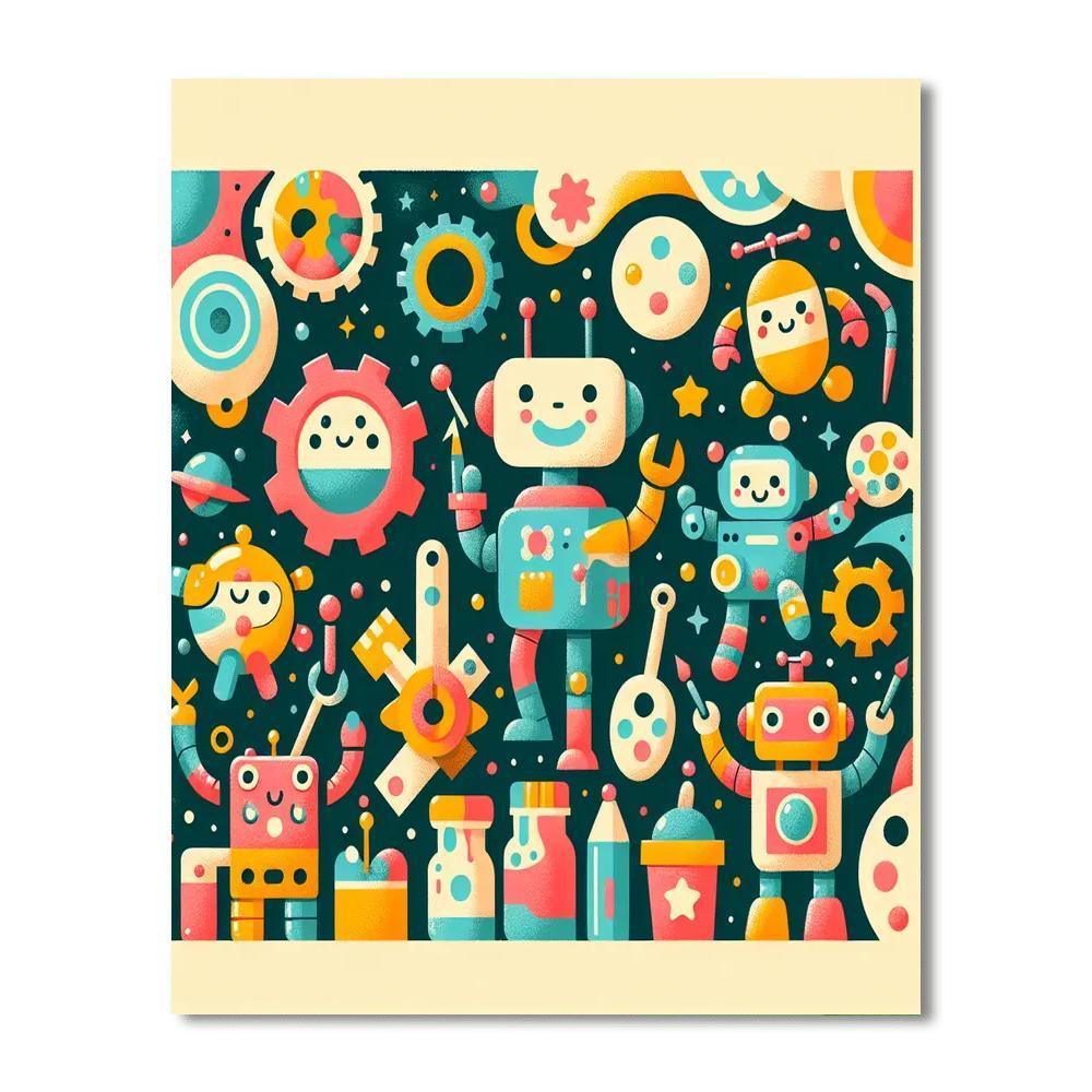 Silly Robot Adventures Number Painting