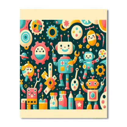 Silly Robot Adventures Number Painting