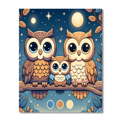 Enchanting Owl Family Numbered Painting Kits