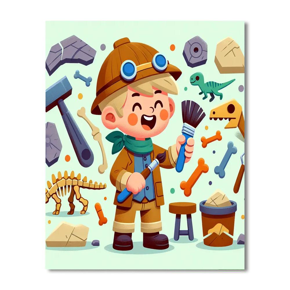 Dinosaur Excavation Number Painting