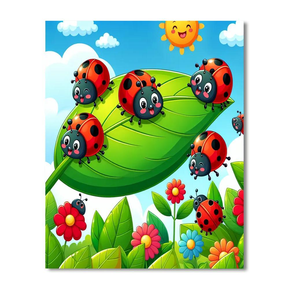 Dancing Ladybugs Paint By Number