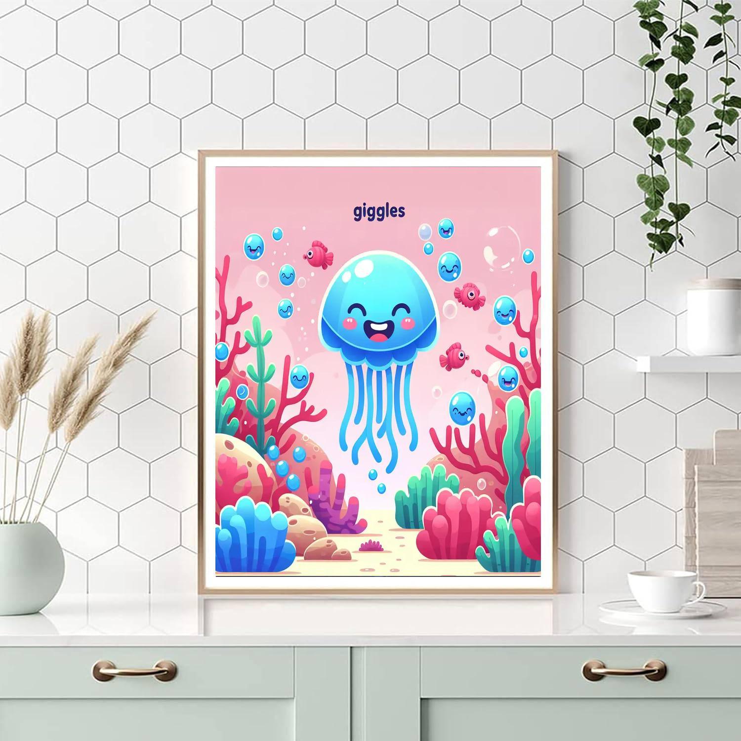 Giggles The Jellyfish DIY Paint By Numbers