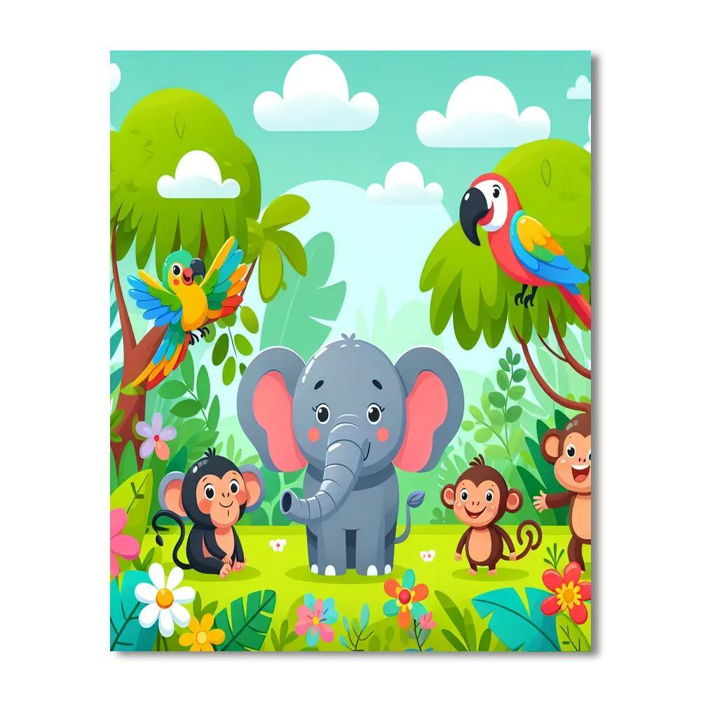 Jungle Safari Celebration Paint By Numbers