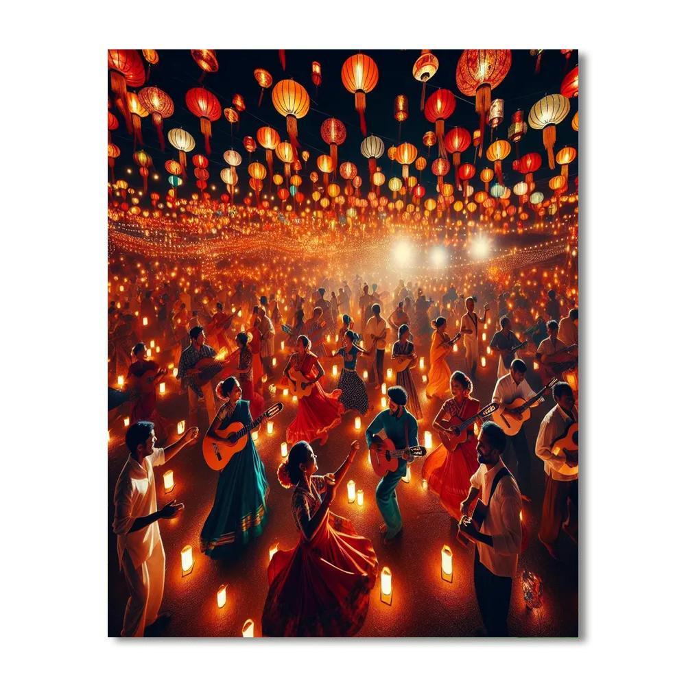 Celebratory Festival Lights Paint By Number