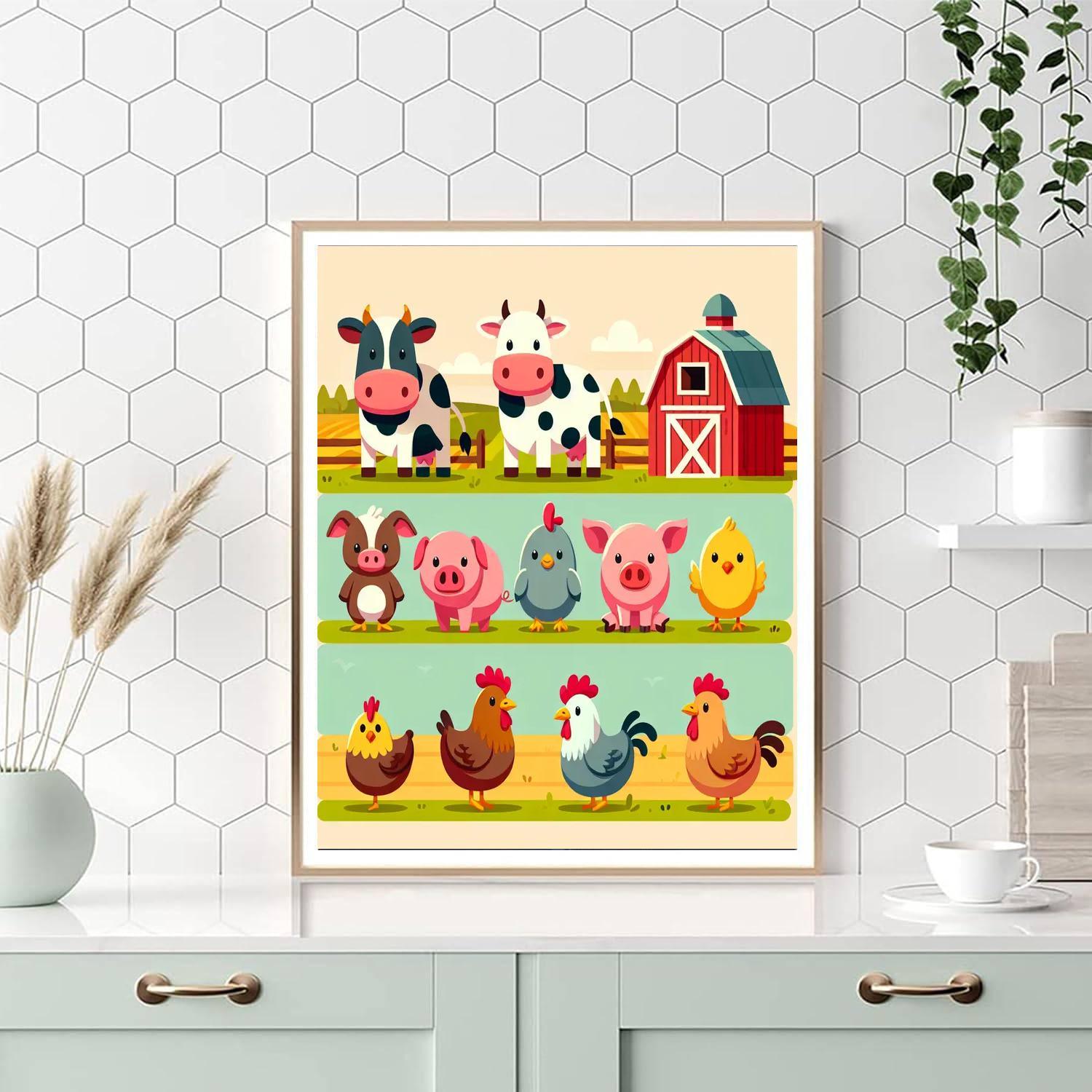 Farmyard Animal Friends Paint By Number