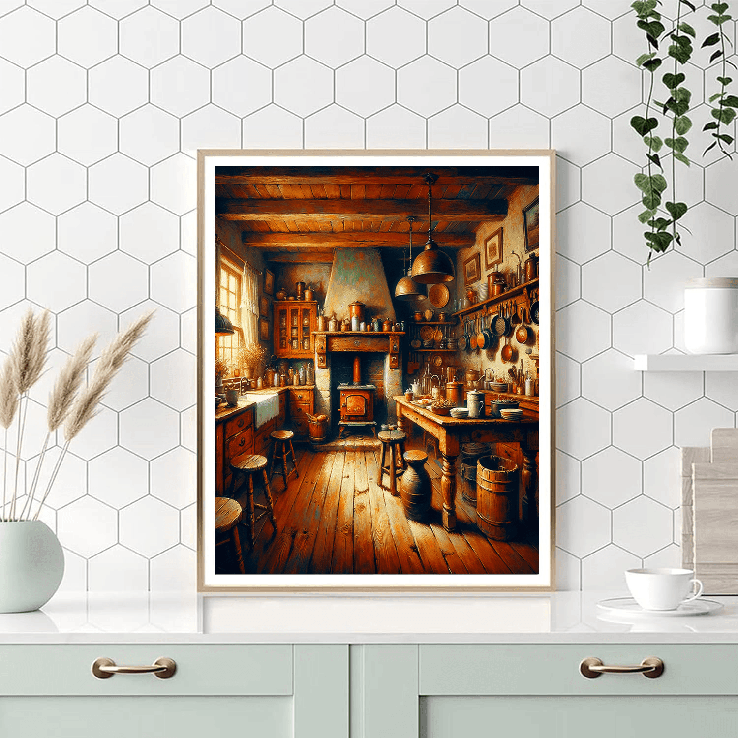 Merry Farmhouse Kitchen DIY Paint By Numbers