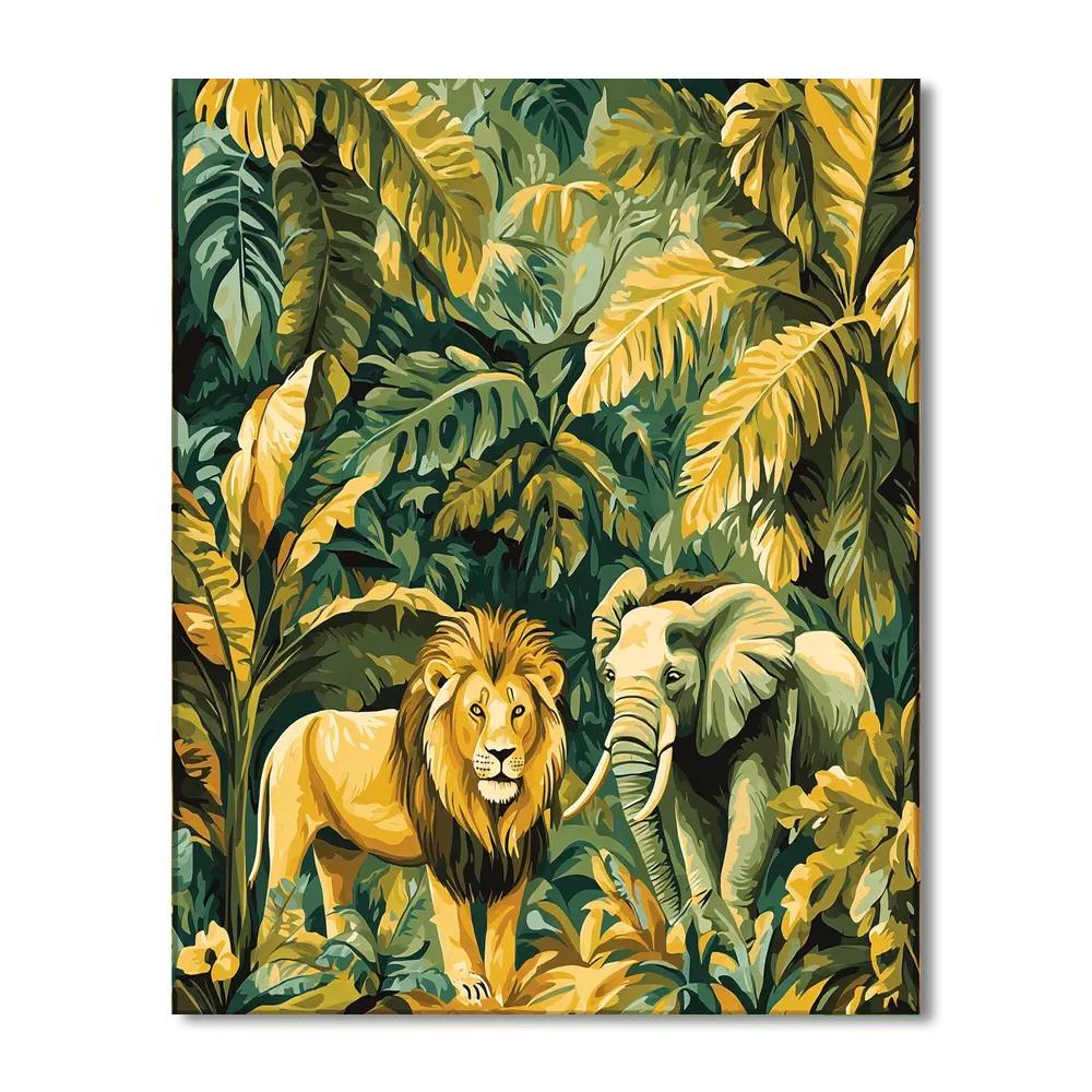 Rousseau Inspired Exotic Safari  Number Painting