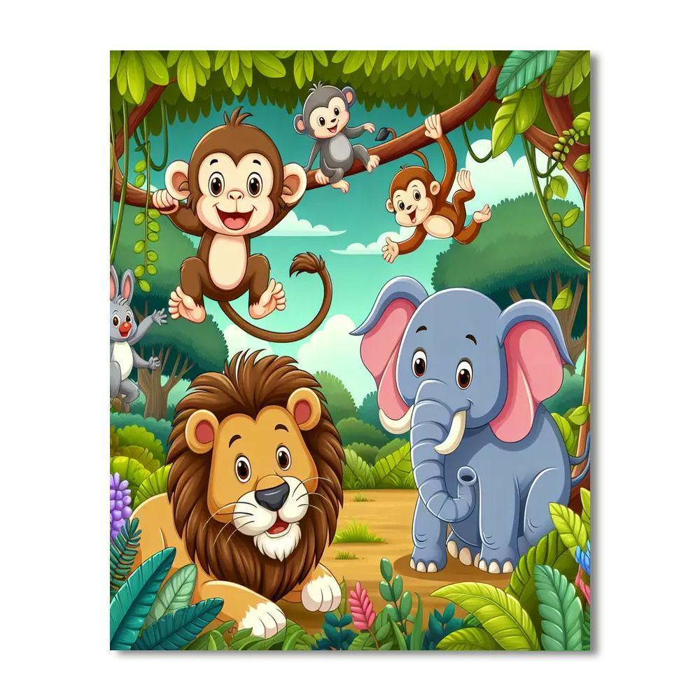 Cute Jungle Friends Numbered Painting Kits