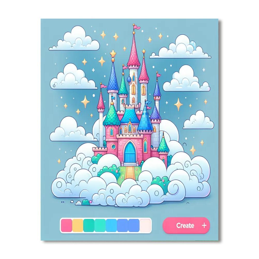 Cloud Castle Number Painting