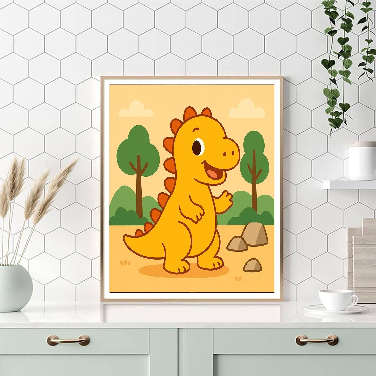 Friendly Dino Quest Paint By Numbers Art