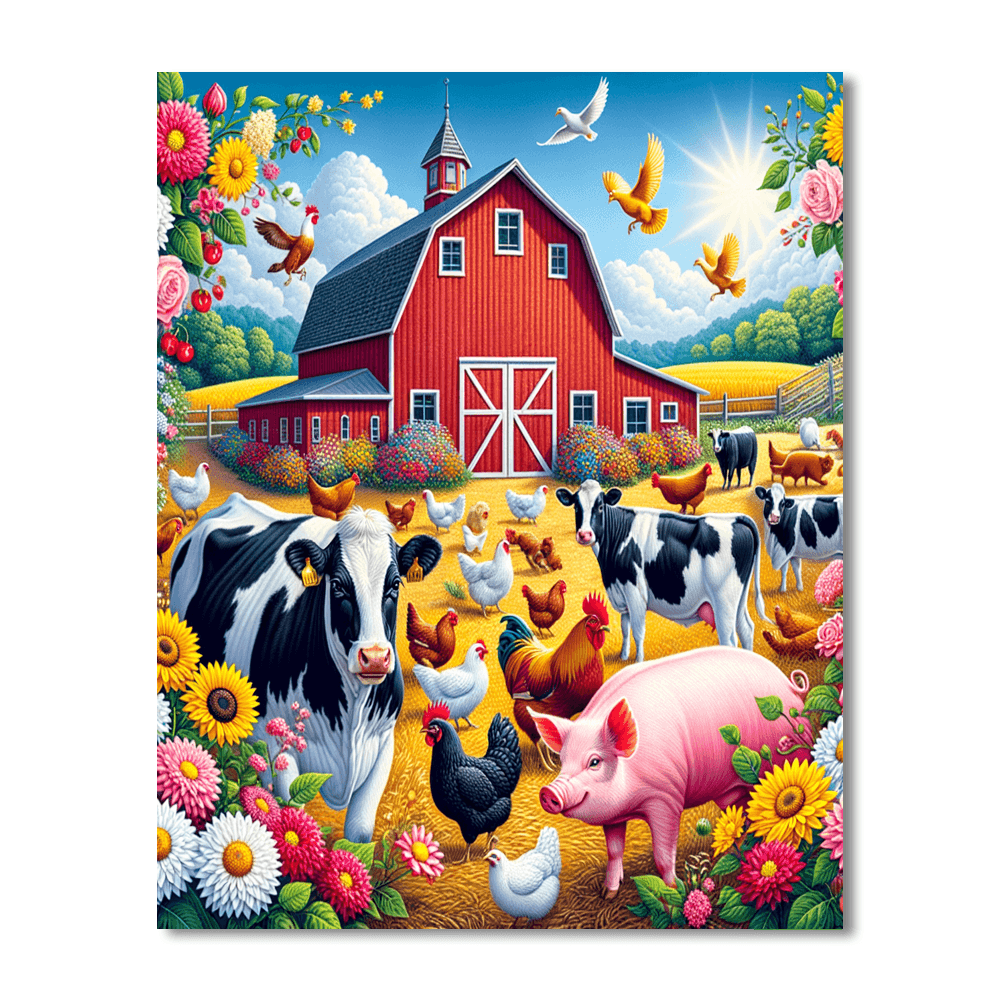 Whimsical Farmyard DIY Paint By Numbers