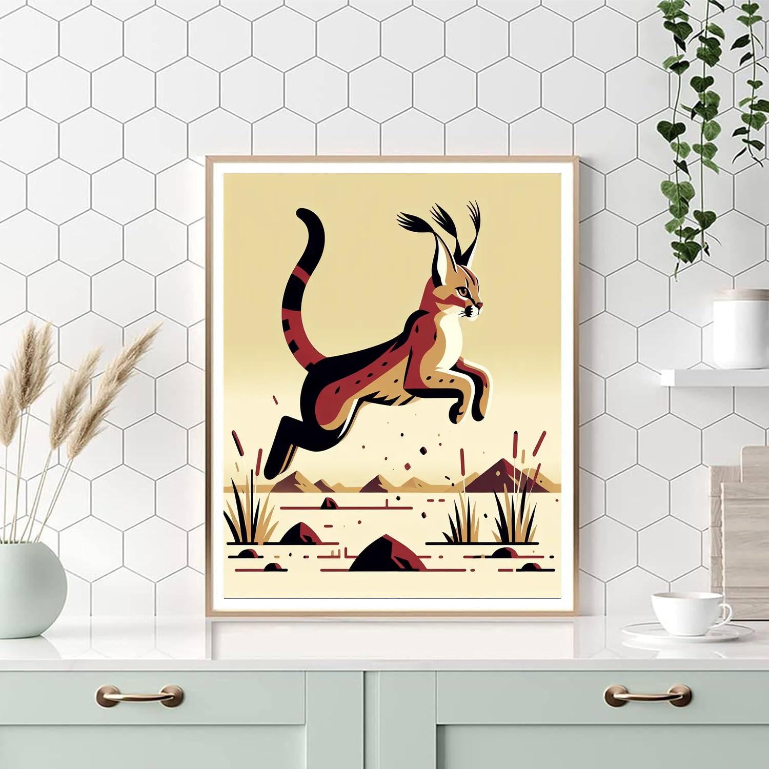 Caring Caracal Paint By Numbers Art