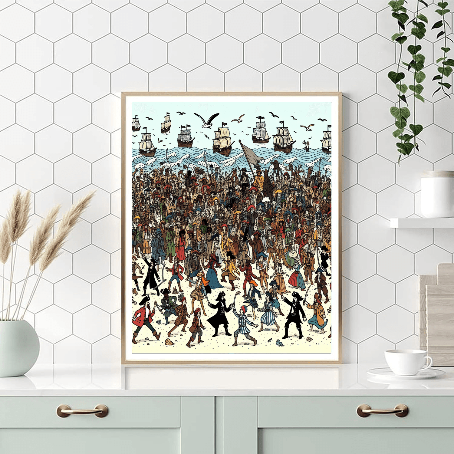 Seaside Pirate Parade Paint By Numbers Art