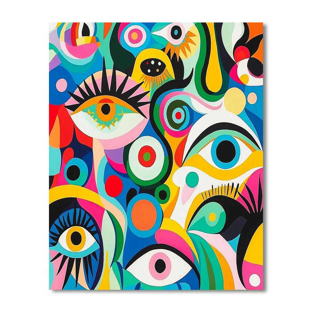 Joan Miró Inspired Mystic Symbols  Number Painting