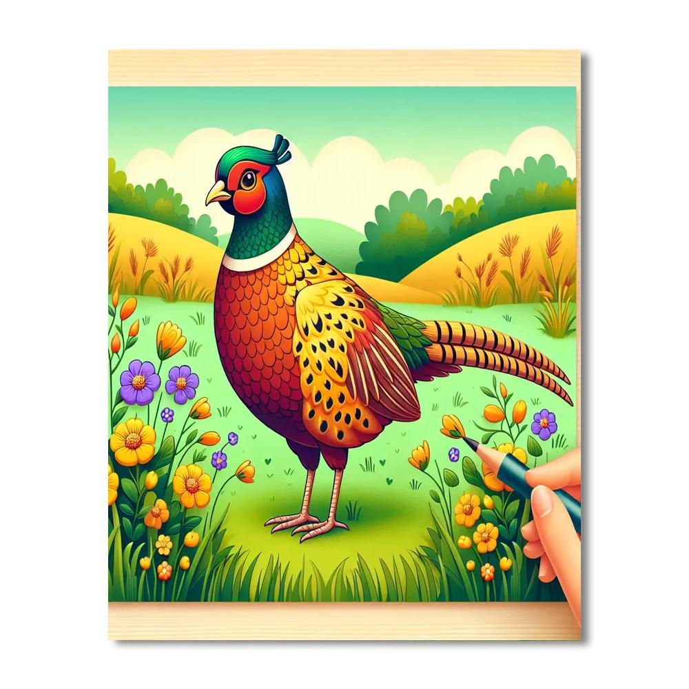 Perceptive Pheasant Paint By Numbers Art