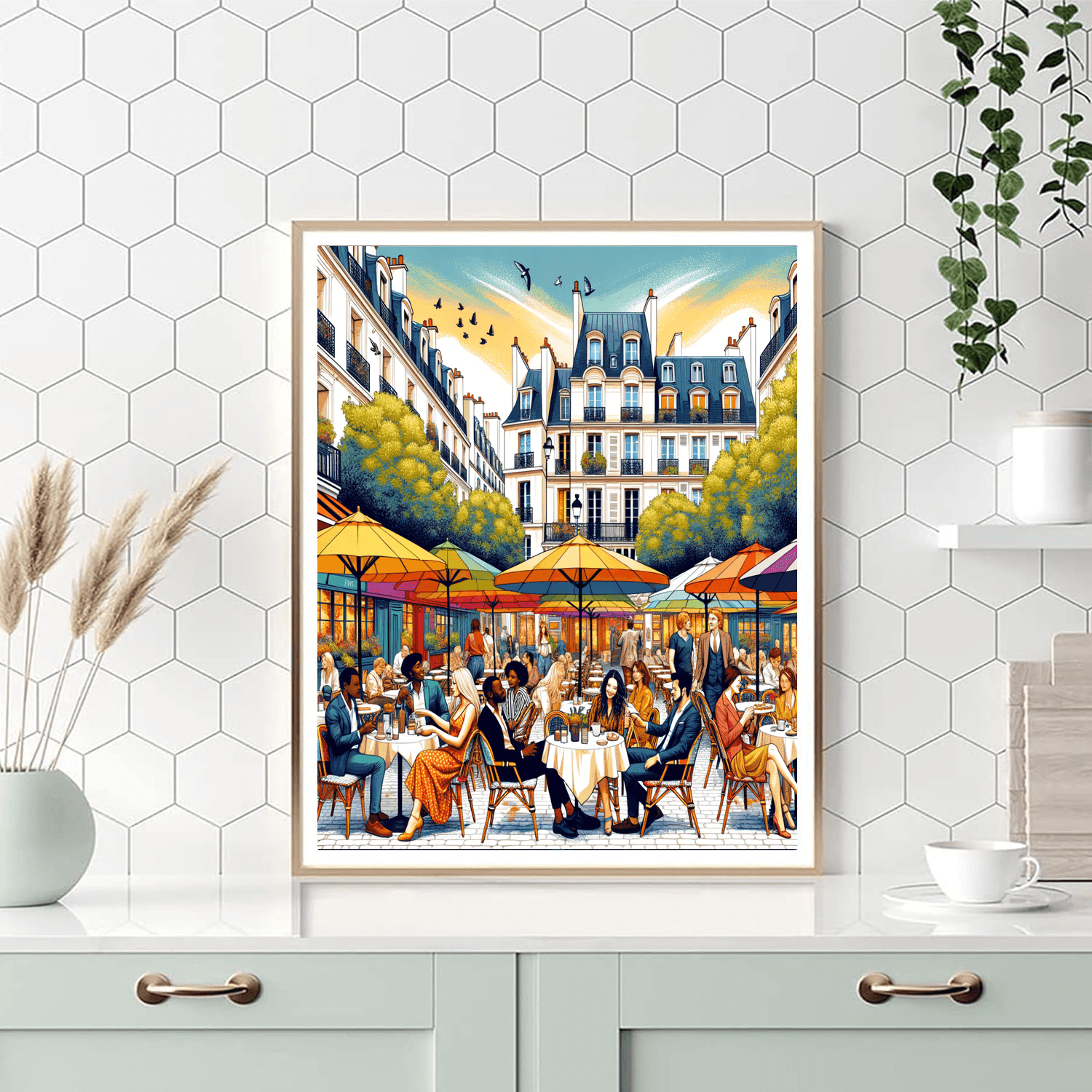 Café Scene In Paris Paint By Color