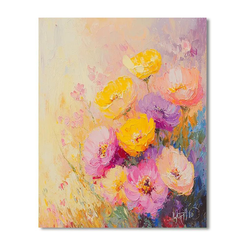 Leonardo Da Vinci Inspired Whimsical Blooms  DIY Paint By Numbers