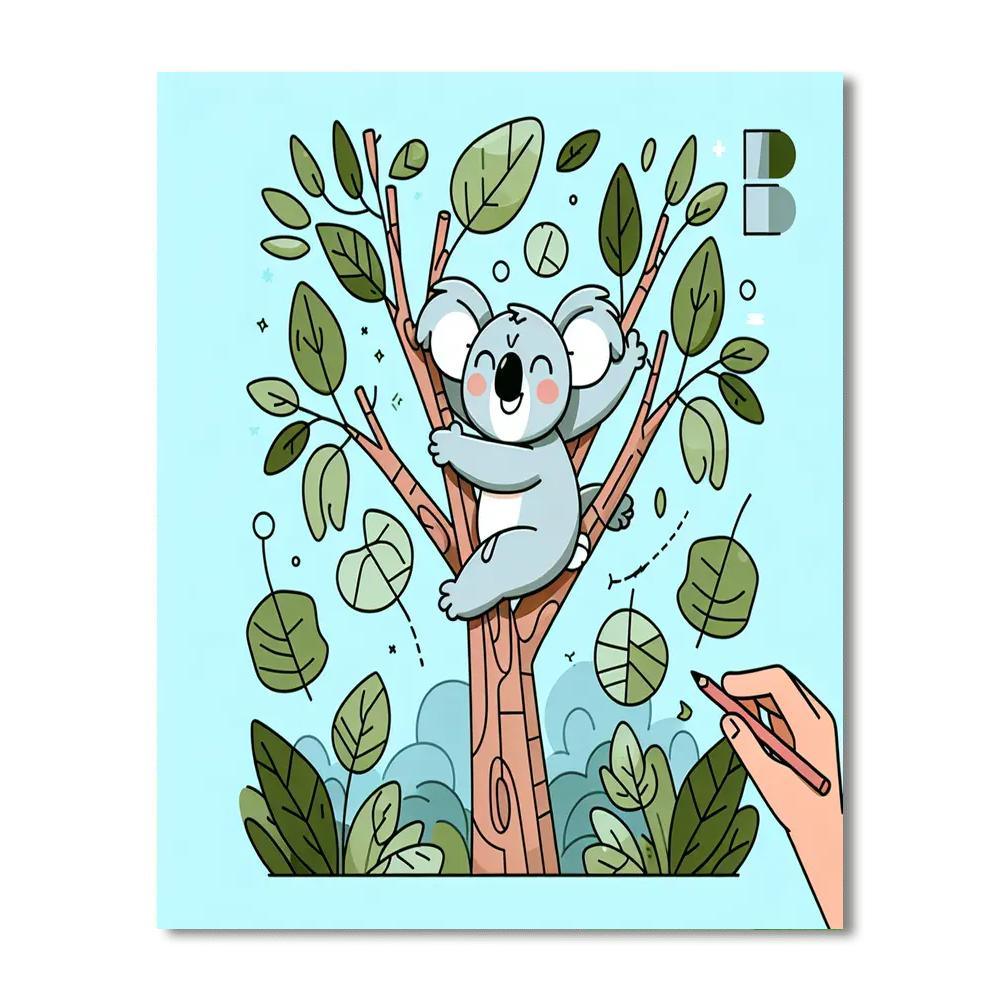 Playful Koala Climb Painting By Numbers Kit