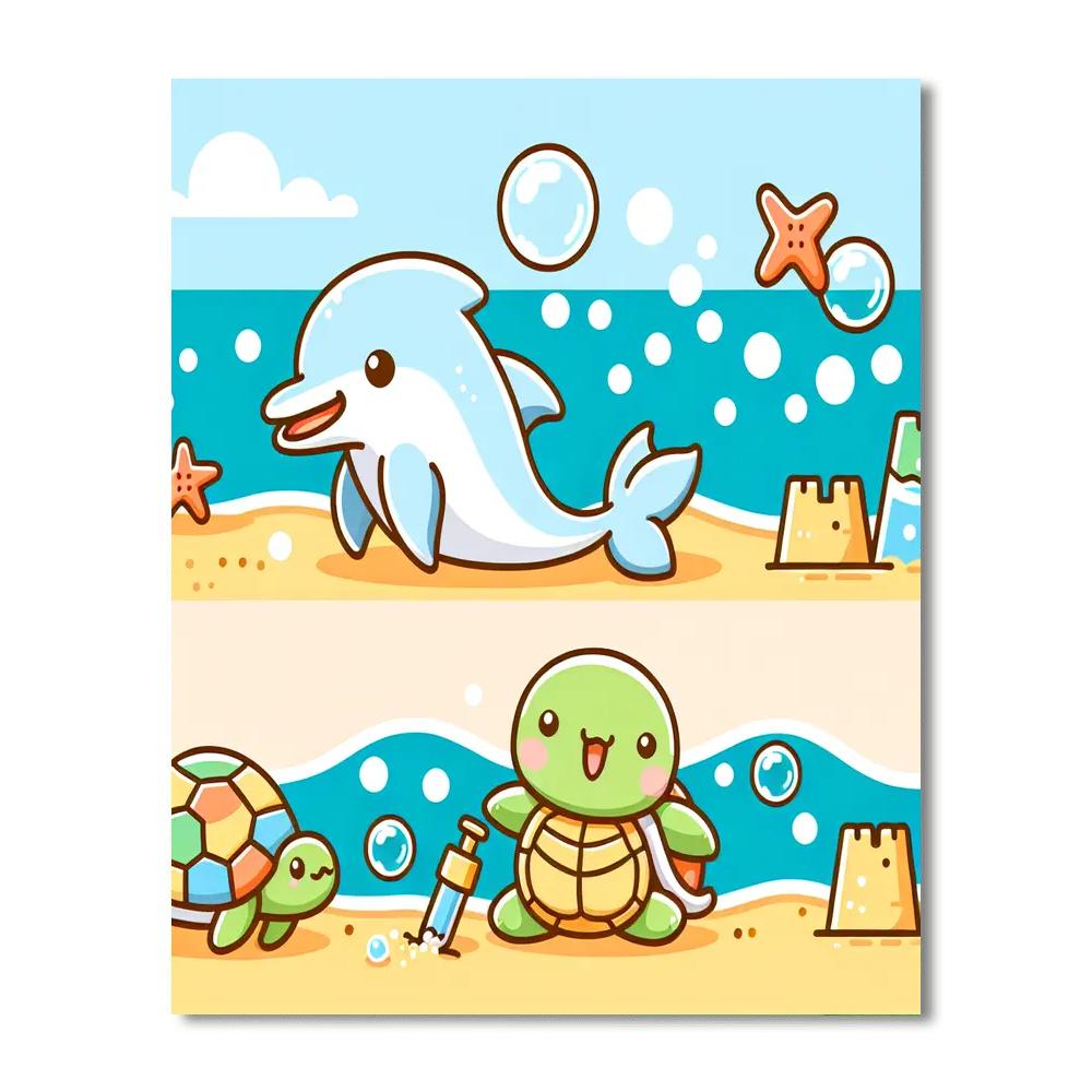 Bubble-icious Beach Bash Painting By Numbers Kit