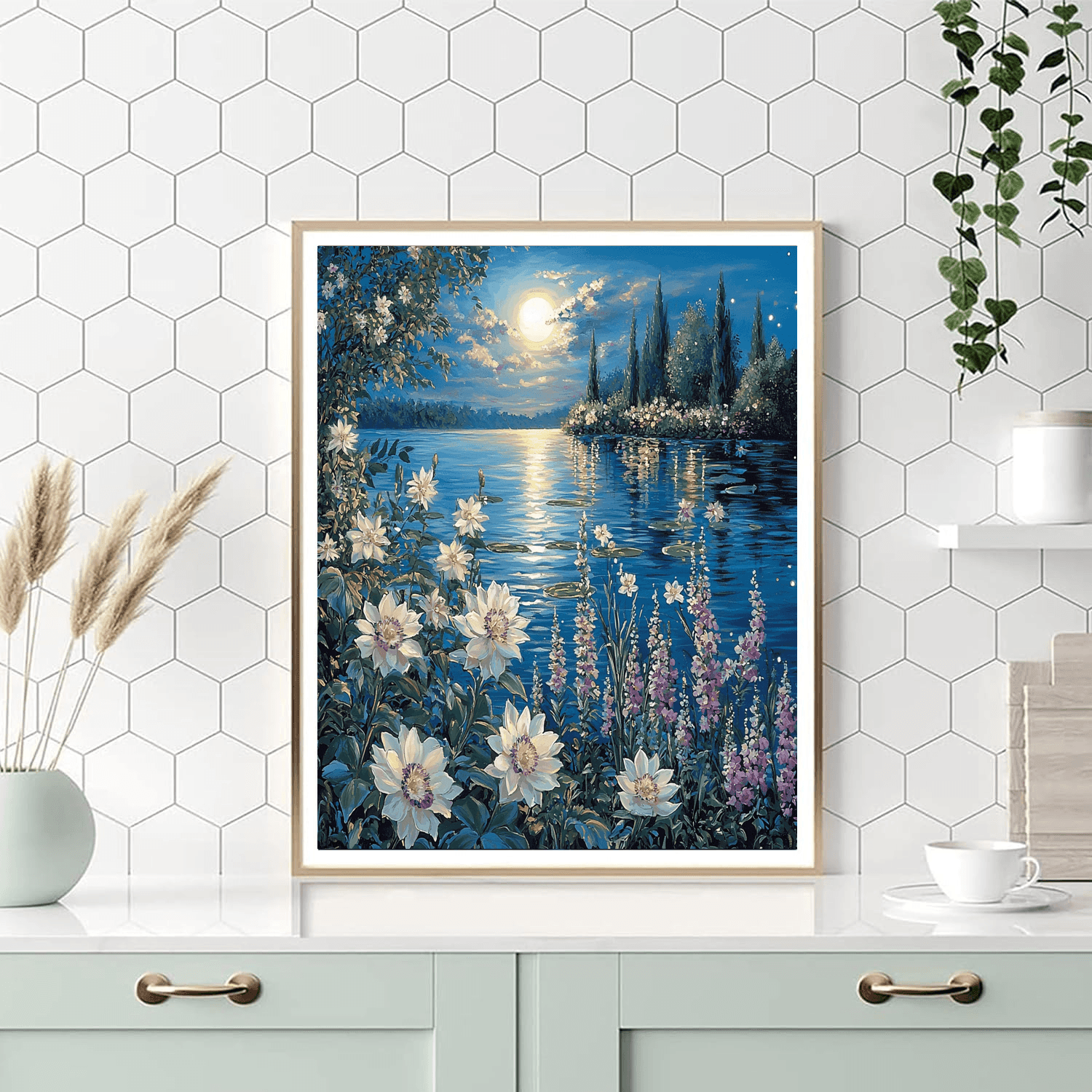 Claude Monet Inspired Starlit Blossoms  Paint By Numbers Art