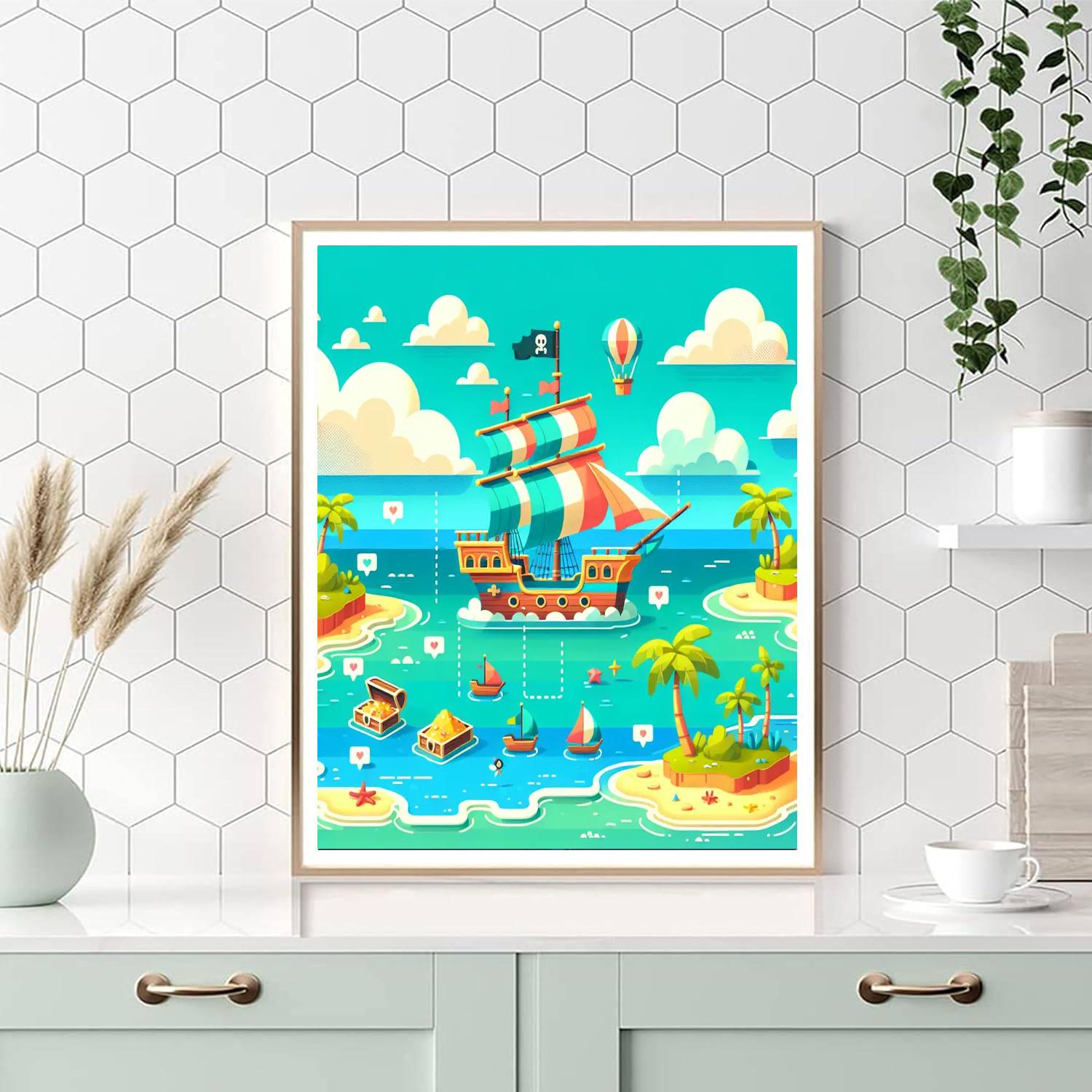 Pirate's Caribbean Cruise Number Painting