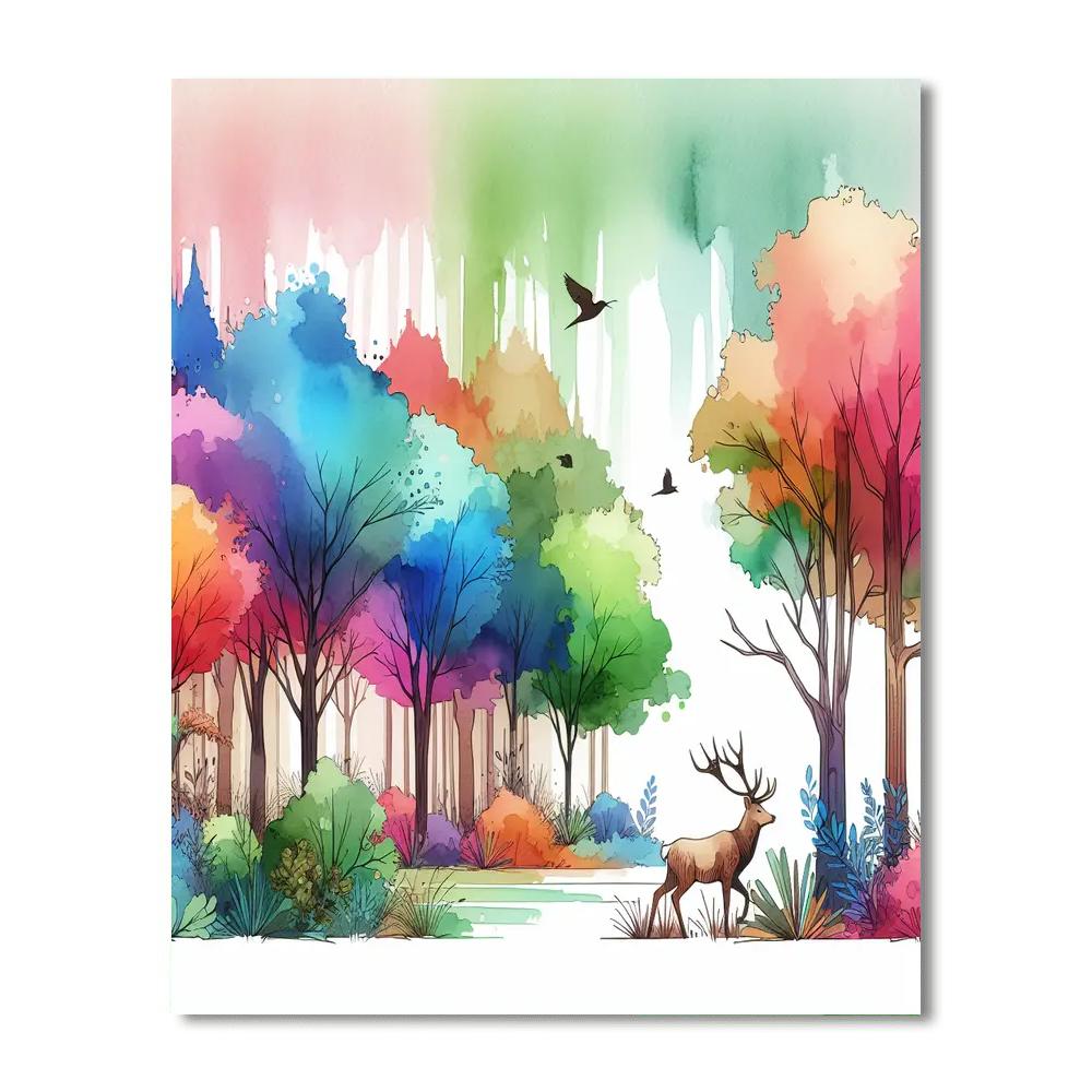 Whimsical Watercolor Woods Numbered Painting Kits