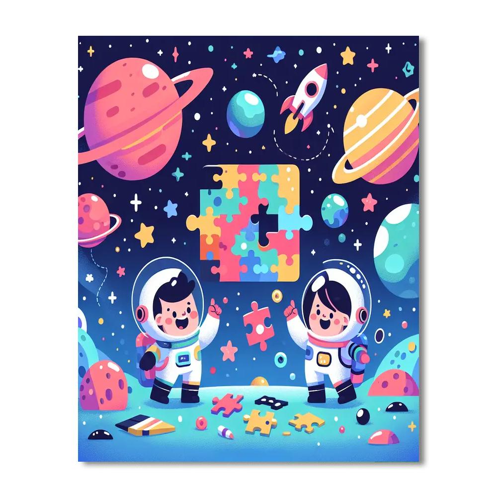 Space Puzzle Adventure DIY Paint By Numbers