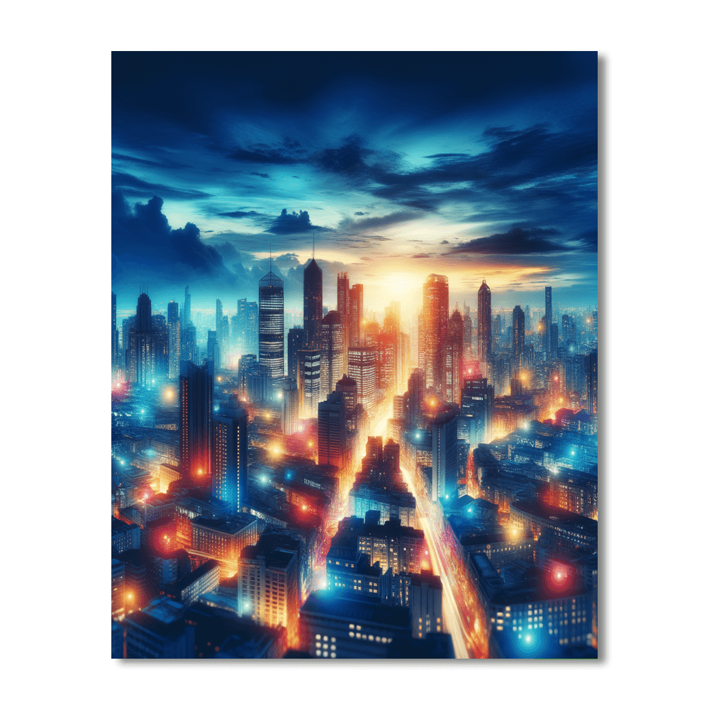 Cityscape In Twilight Painting By Numbers Kit