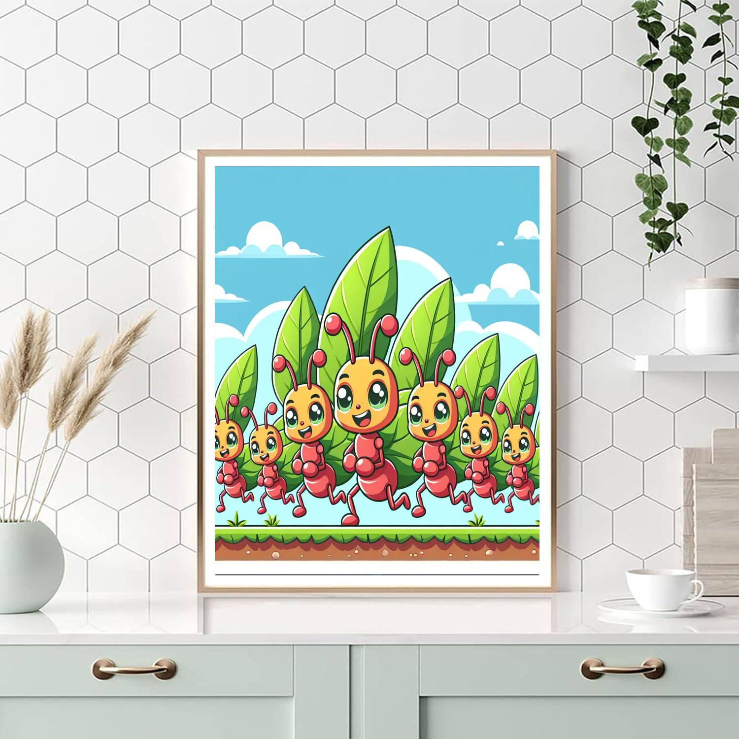 Energetic Little Ants Paint By Numbers Art