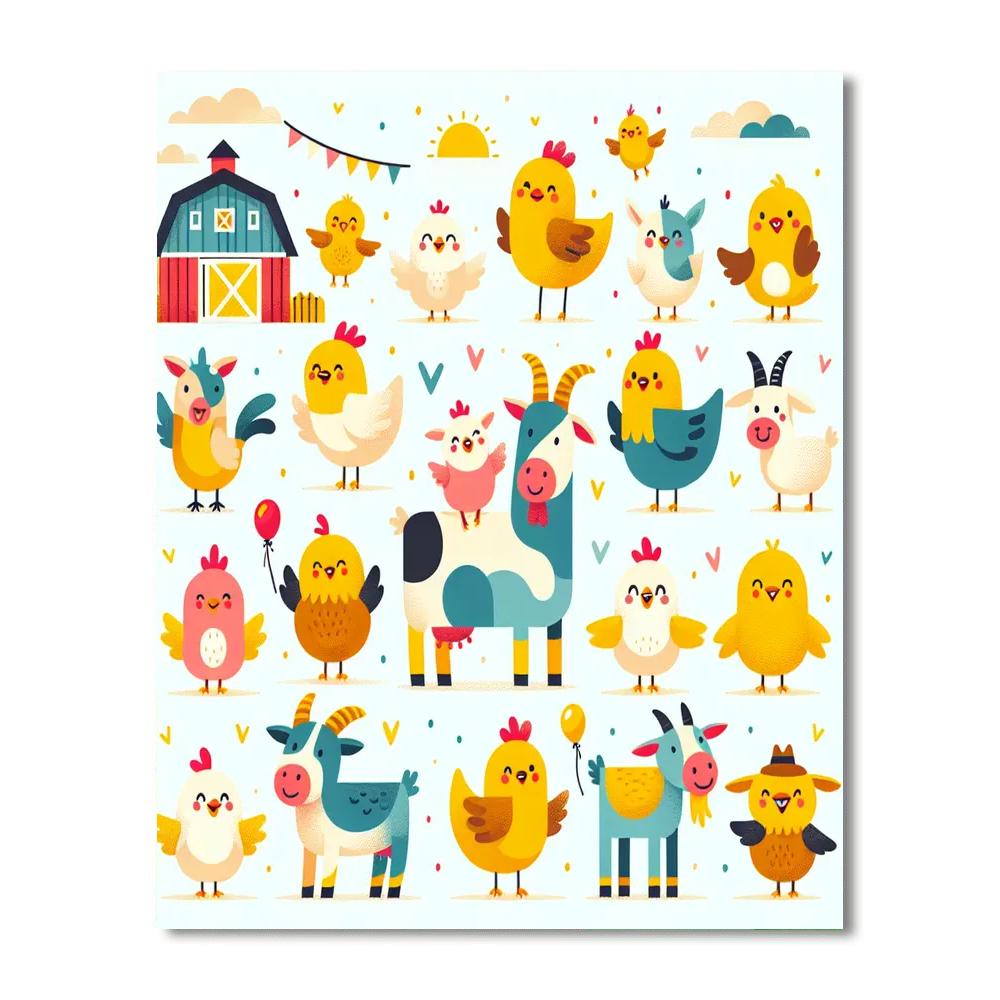 Festive Farm Fiesta Painting By Numbers Kit