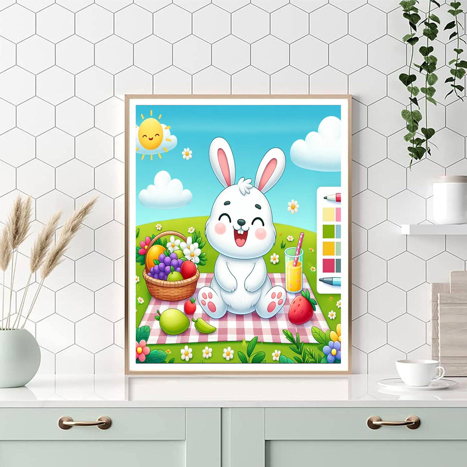 Joyful Bunny Picnic Numbered Painting Kits