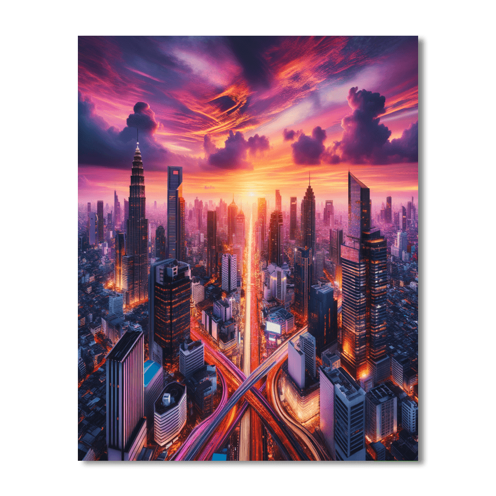 Aerial Cityscape View Paint By Numbers