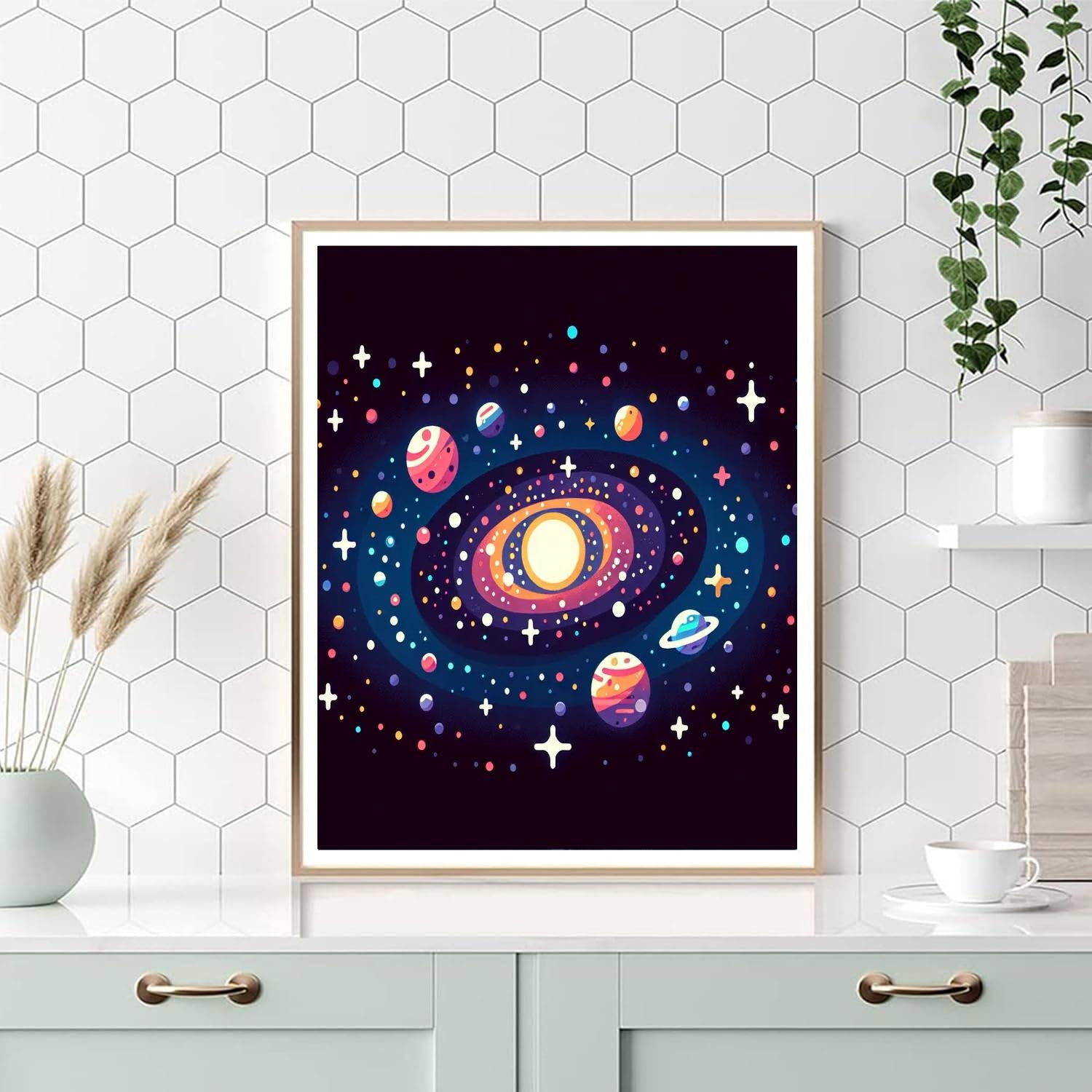 Galactic Glow-in-the-dark Galaxy Painting By Numbers Kit