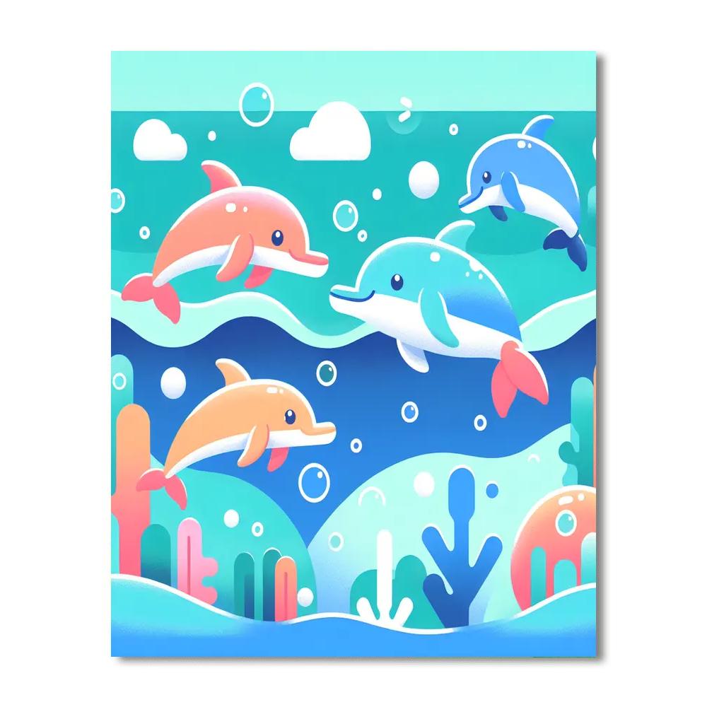 Dolphin Daydream Dive Paint By Numbers