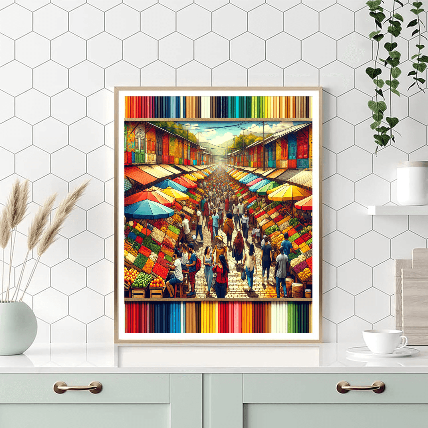 Lively Street Market DIY Paint By Numbers