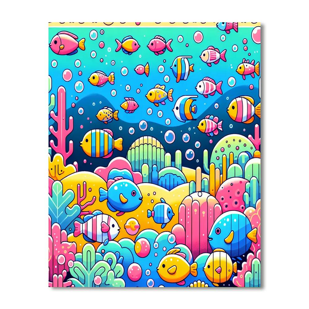 Charming Coral Reef Adventure Painting Number Kit