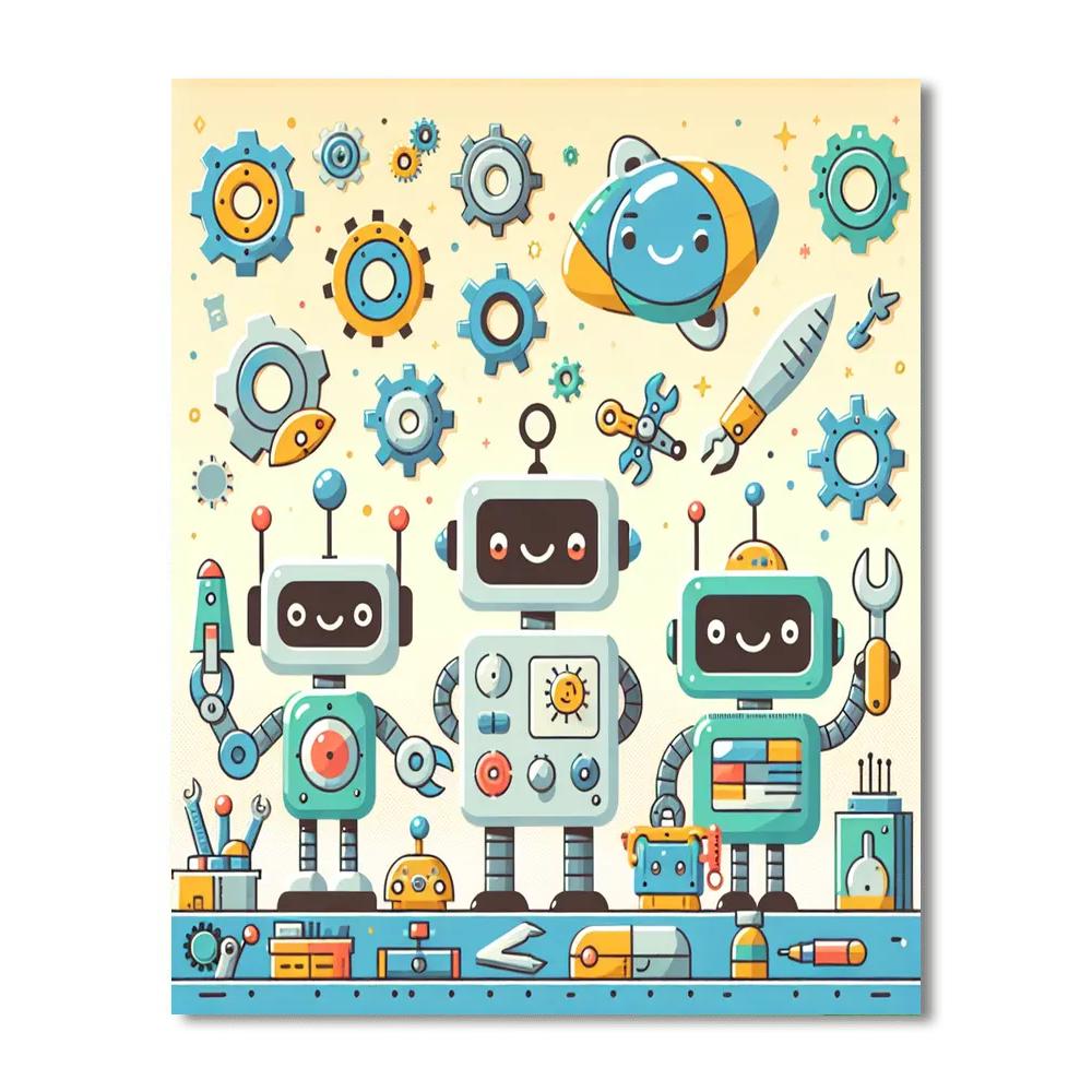 Robot Builders League Numbered Painting Kits